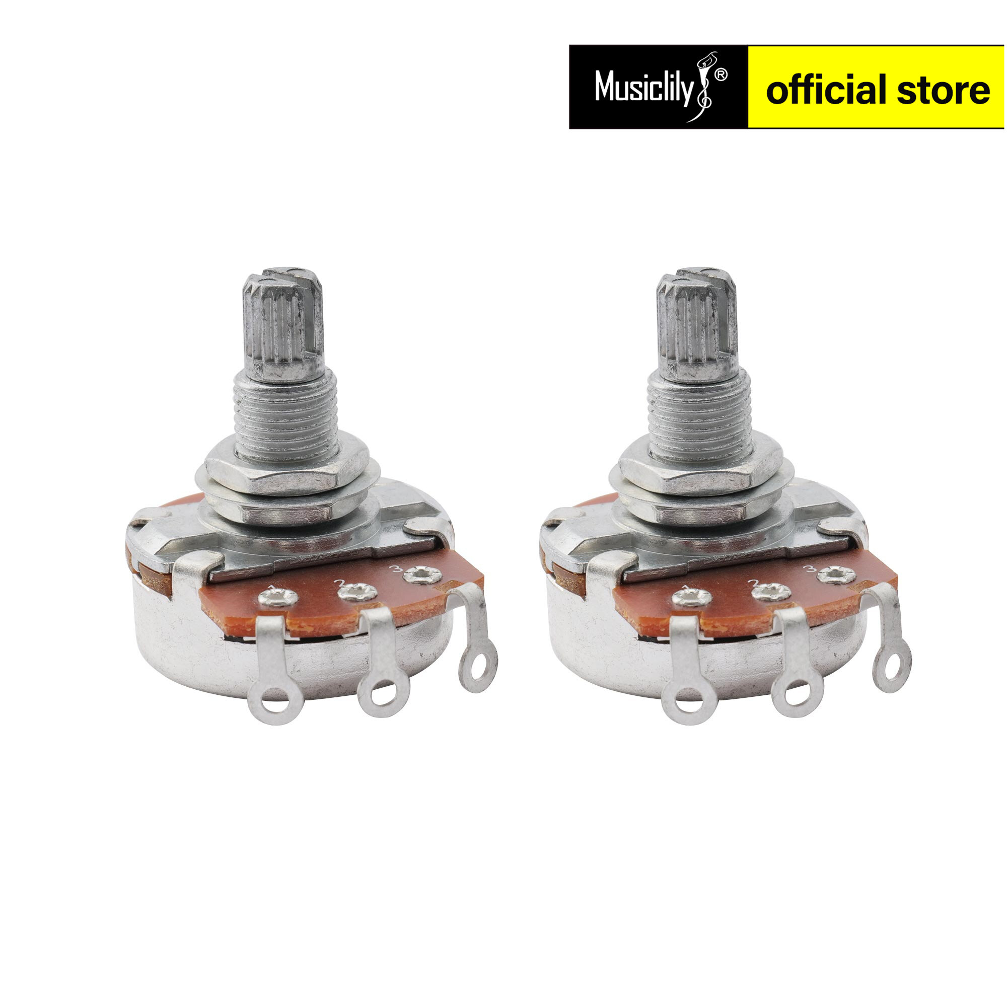 Musiclily a250k/b250k/a500k/b500k Metric thô 18-spline tách trục chậu âm thanh/núm tuyến tính chiết áp cho đàn Ghi-ta Bass điện