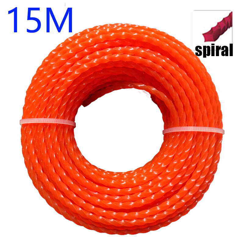 15m * 2.4mm/3mm/4.0mm Cắt Nylon Máy cắt cỏ dây Máy cắt cỏ dạng đeo vai strimmer dòng cắt dây Máy cắt cỏ phụ kiện