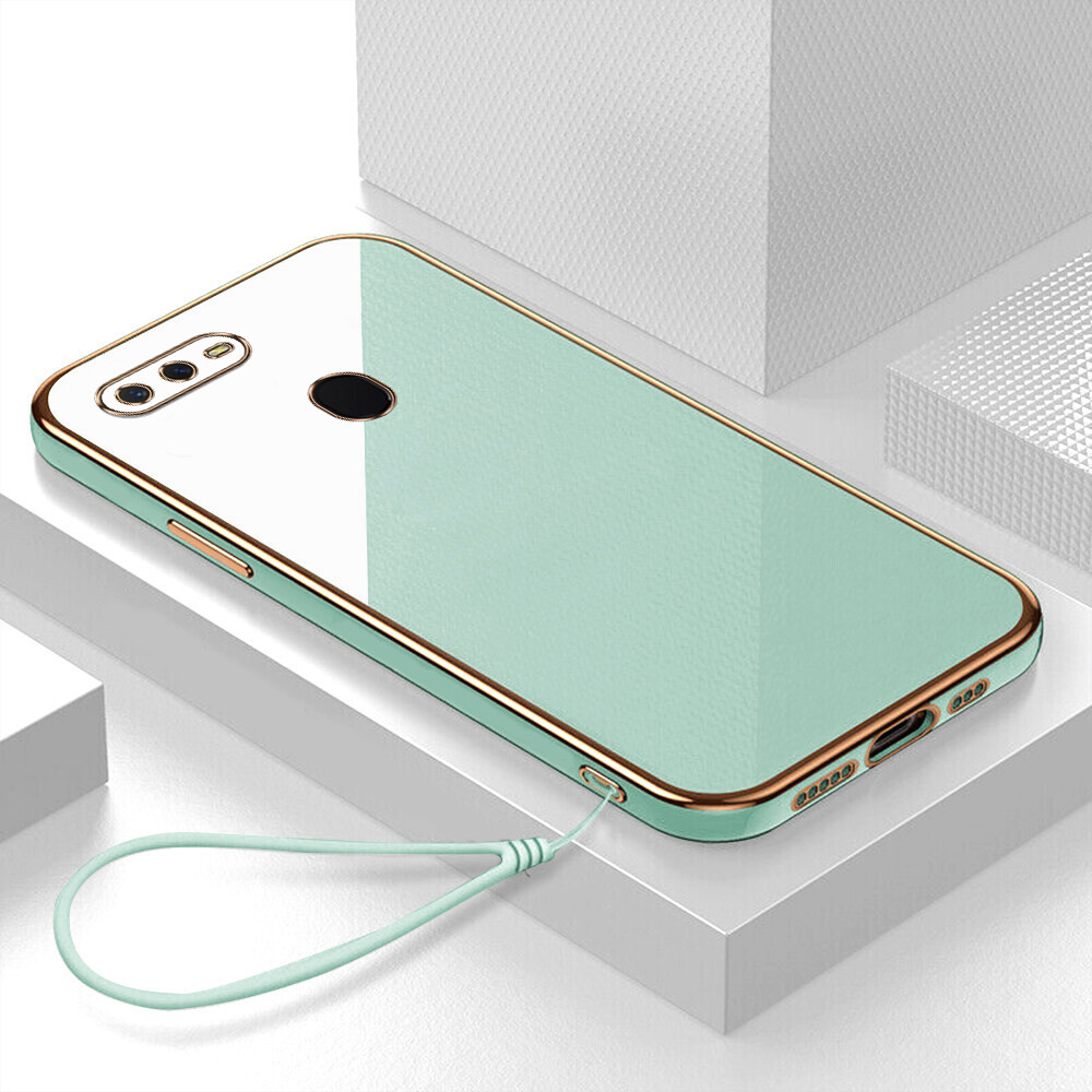 Ốp Lưng OPPO F9 Pro Ốp Lưng Vỏ sang trọng 6D Mạ điện mềm Khung hình vuông silicon mềm mại sáng bóng