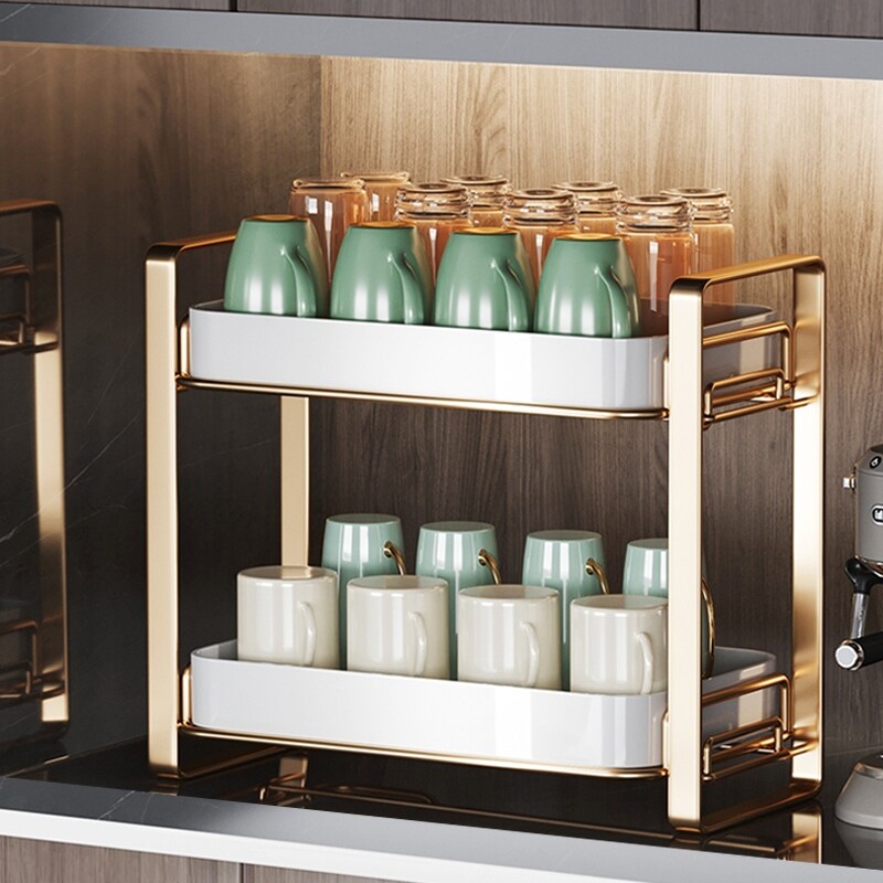 Gambar Receive crossover vehicle glass shelf dustproof put cups of water tray stand desktop cabinet drop the glass shelves