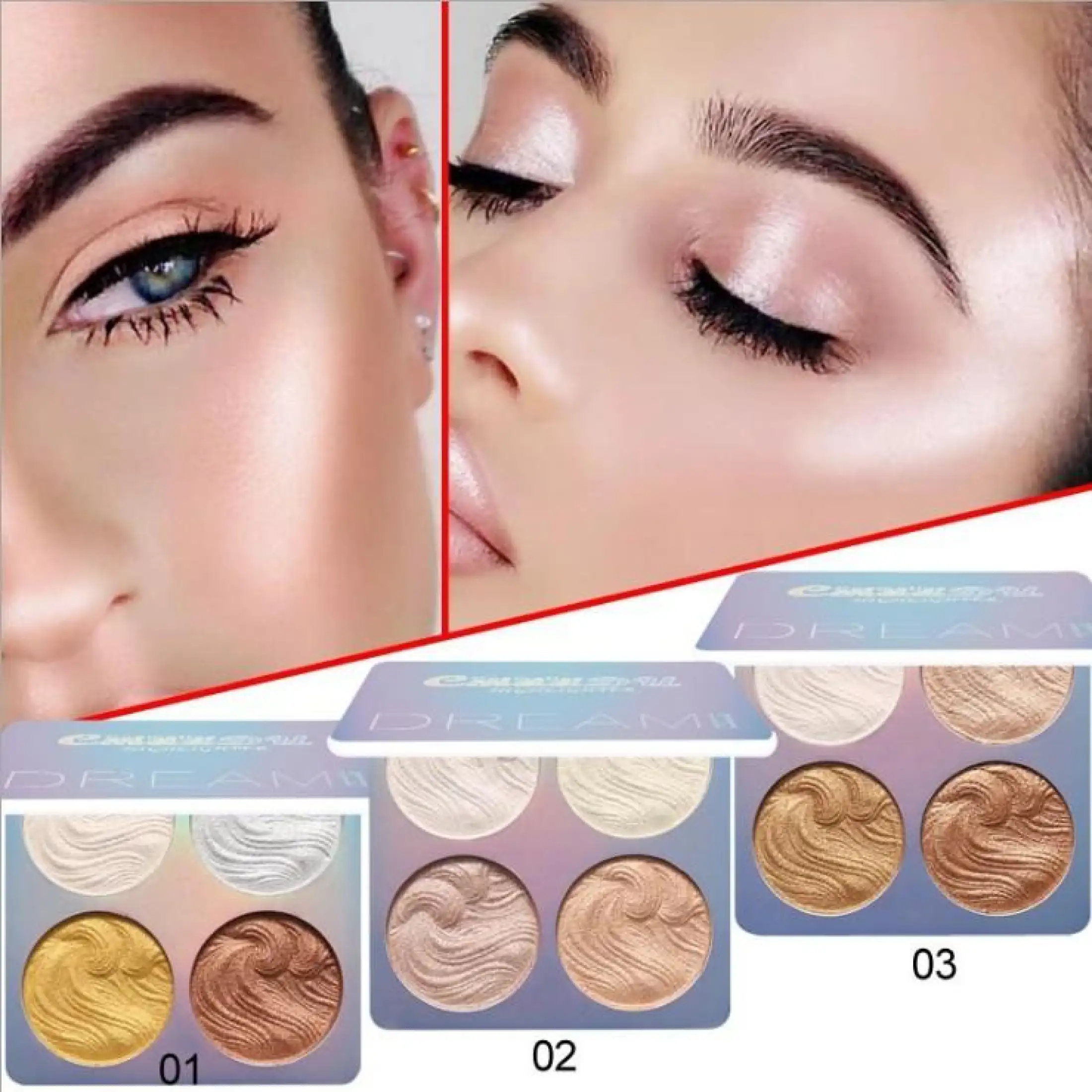 gold highlighter makeup