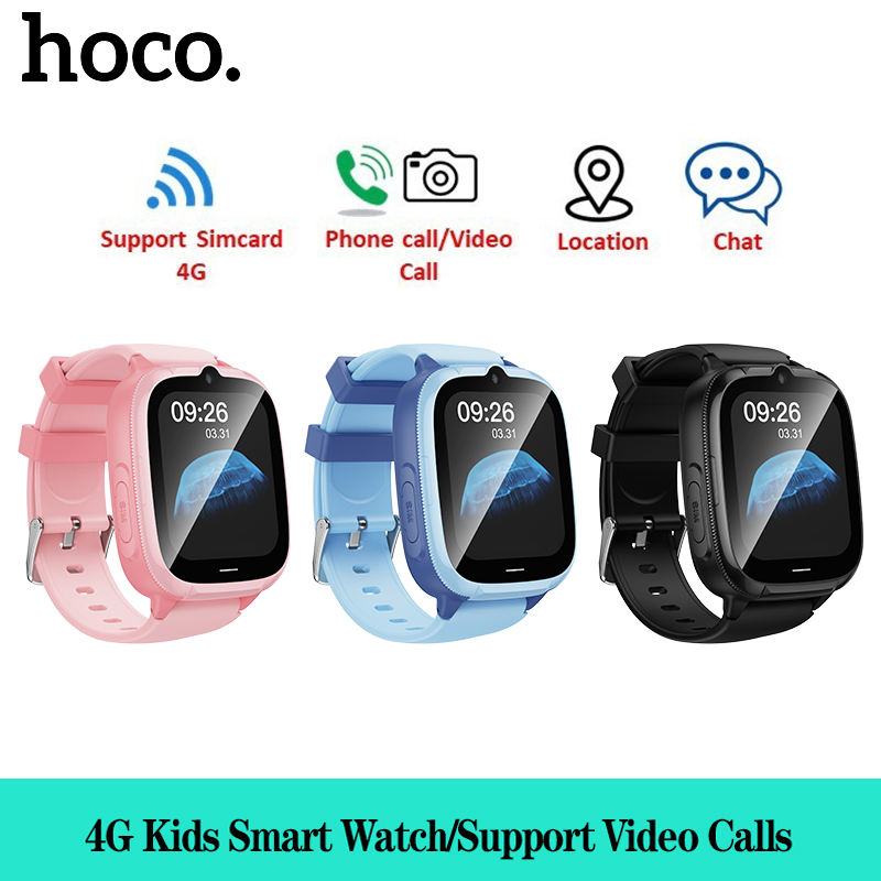 【Hỗ trợ tiếng Việt】HOCO Y106 Đồng hồ thông minh trẻ em Boy Girl Universal 4G SIM 1.83 inch LBS+WiFi Video Call Đồng hồ trẻ em GPS Tracker IP67 Đồng hồ thông minh trẻ em không thấm nước Quà tặng trẻ em