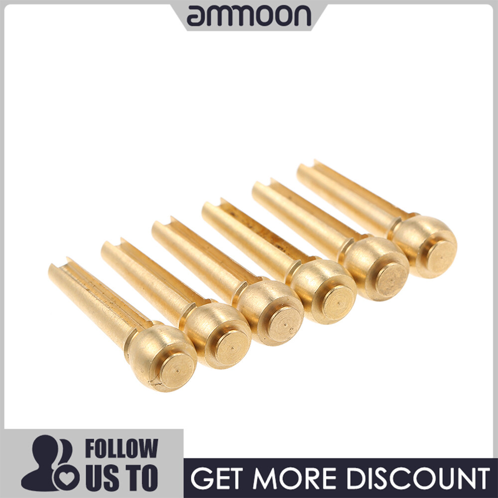Quà bí mật dây đàn guitar 6PCS Metal Acoustic Guitar Bridge Pins Brass Guitar Strings Fixed Cone String Pins String Nails