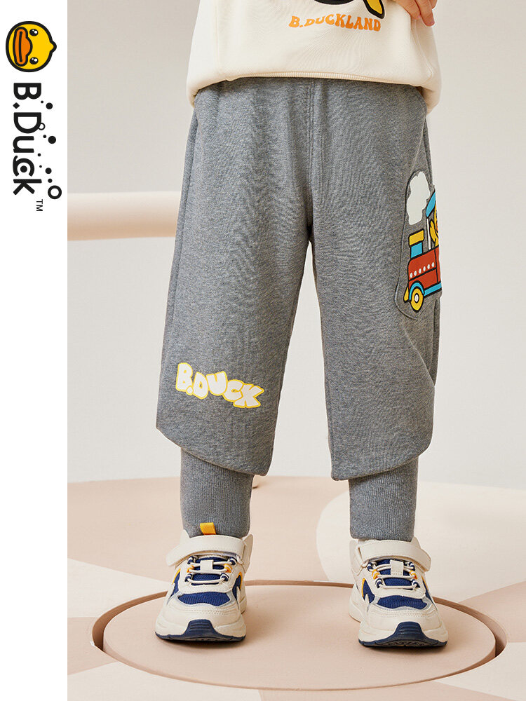 B. Duck Boys Pants Children s Knitted Sports Pants 2023 Autumn New Baby