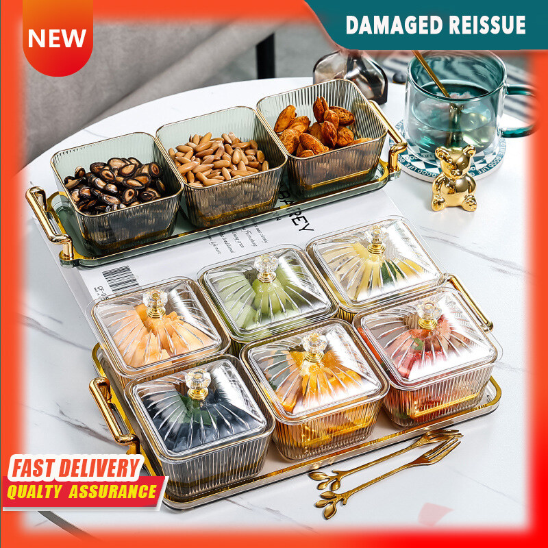 Gambar Fruit Plate 2022 New Living Room Household Dried Fruit Plate Coffee Table Plate Nuts Candy Snack Fruit Plate Snack Plate