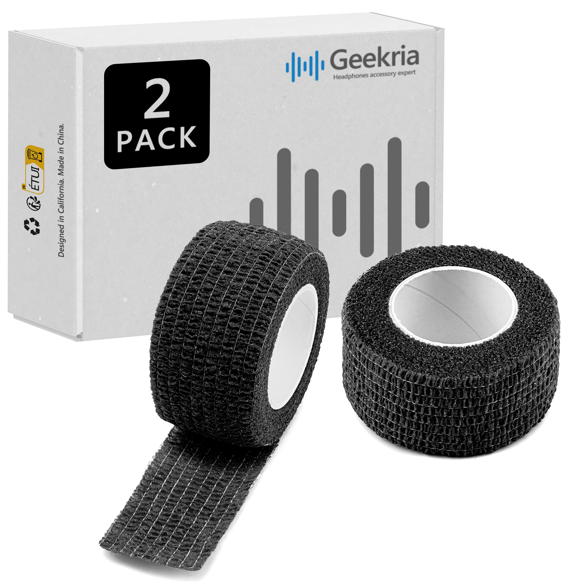 Geekria Non-Woven Fabric Headband Cover Compatible with Sony WH-1000XM5, Skullcandy Crusher ANC, Hesh 3, Soundcore Life Q20, Sennheiser HD 599, Momentum 4 Headphones (2 Pcs)