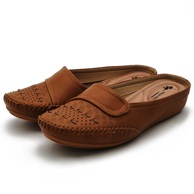 POLO HILL Ladies Slip On Round Toe Mules PWZ-0B-193