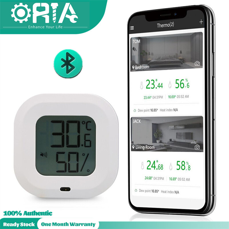 ORIA Kỹ Thuật Số Máy Đo Độ Ẩm Nhiệt Kế Bluetooth Nhiệt Độ Độ Ẩm Đo Meter Nhiệt Kế Phòng Cho Màn Hình ℃/℉ Đổi Đối Với Trang Chủ Văn Phòng Phòng Ngủ Nhà Bếp