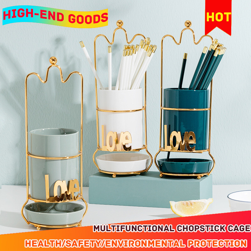 Gambar Chopsticks Tube Household Kitchen Knife And Fork Spoon Chopsticks Basket Chopsticks Tube Can Drain Water Rack Tableware Storage Box
