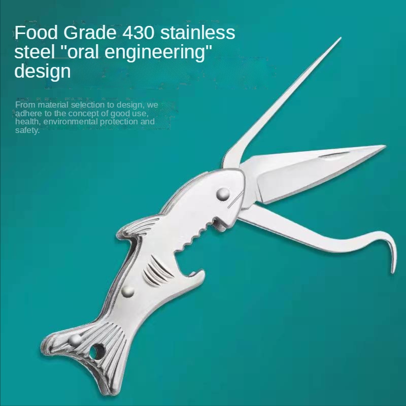 Gambar 304 Multifunctional Buckle Artifact High Grade Toothpick Stainless Steel Dental Floss Portable Ultra Fine Crochet Bottle Opener