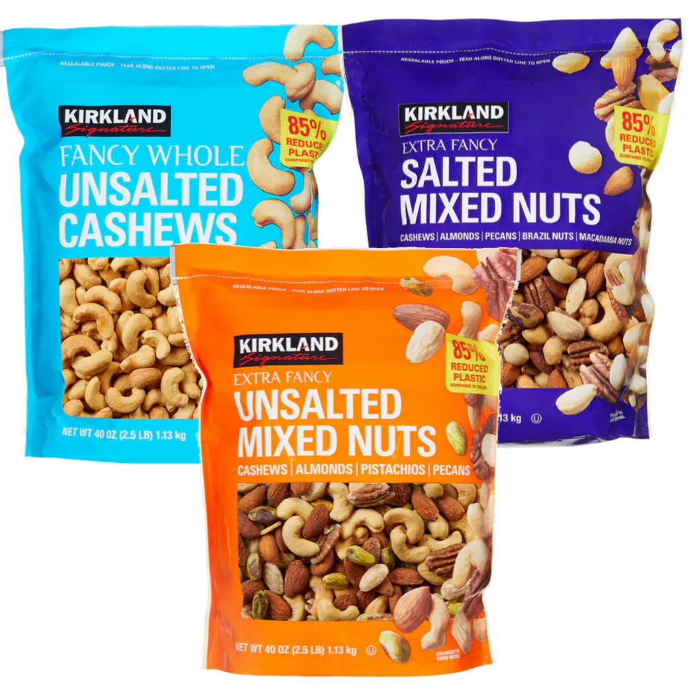 KIRKLAND Unsalted Mixed Nuts Snack 1.13kg Renewed Packaging