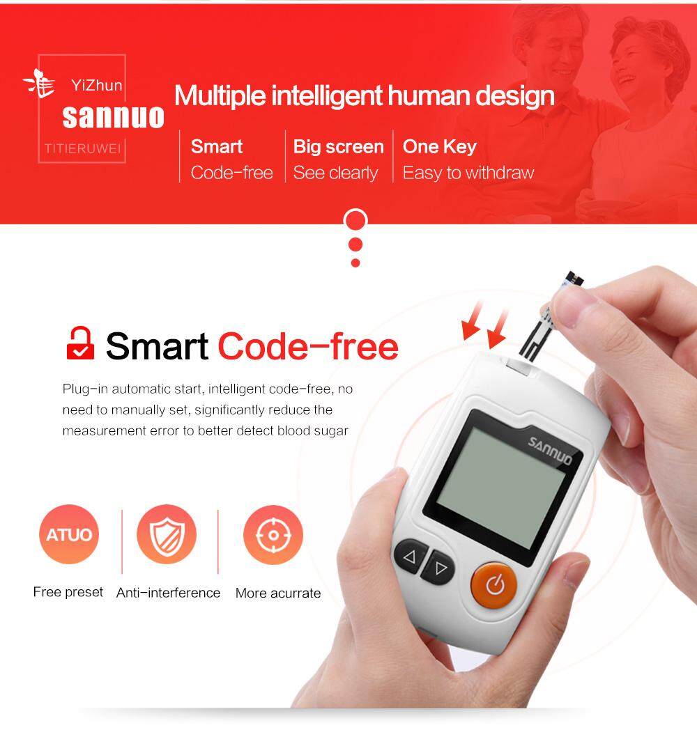 Yizhun GA3 Blood Glucose Meter Sugar Tester With 50pcs Test Strips