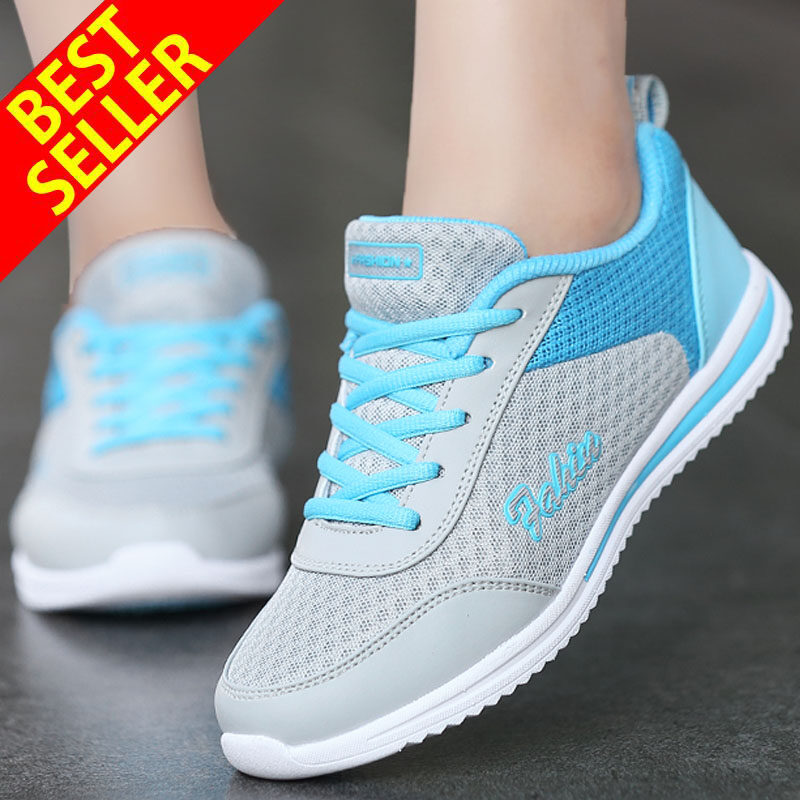 Ready Stock New Mesh Shoes Women Running Shoes Jogging Lady Outdoor Athletic Sports Flat Shoes Breathable Sneakers Size 35-42