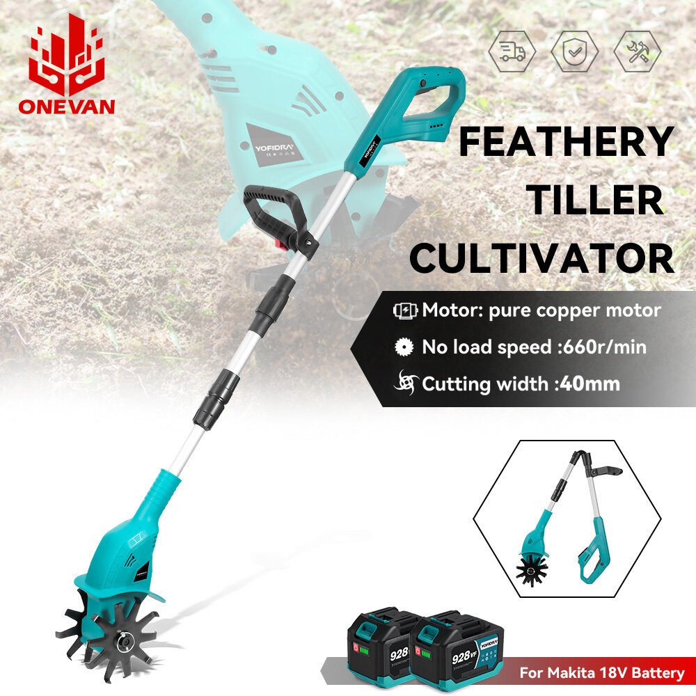 Garden Tiller Rototiller Multi-purpose Cultivator Eater Trimmer Rotary Tool Lawn Mower For Makita 18V Battery ราคา 1,925 บาท*ส่งฟรี