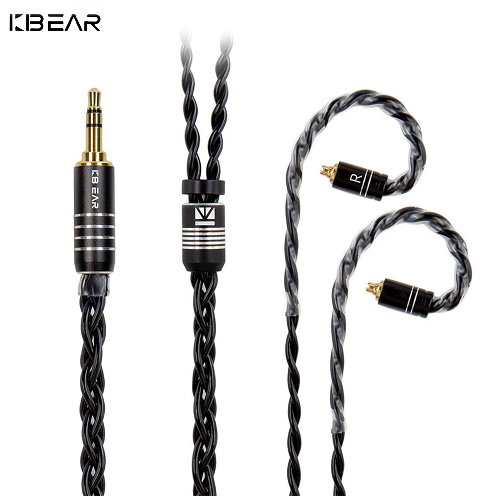 Kbear lưỡi đen Tai Nghe Nâng Cấp Cáp 2.5/3.5/4.4Mm Cắm 4 Core Furukawa C2200 hợp kim đồng thau Earbu