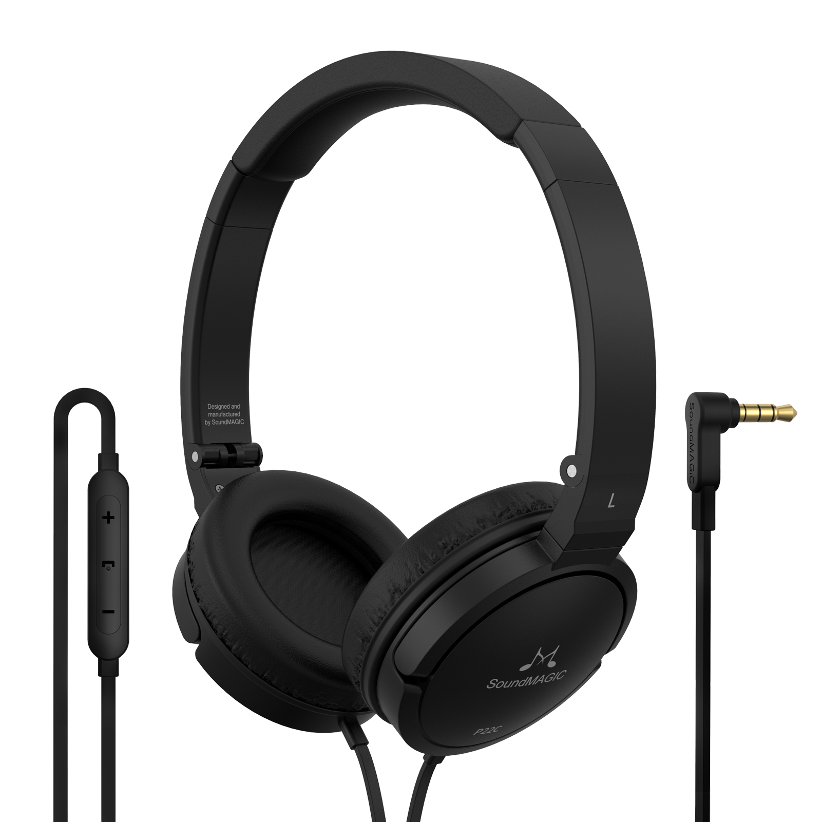 Soundmagic tai nghe nhét tai có dây p22c kèm micro tai nghe di động âm thanh nổi hifi trọng lượng nhẹ và có thể gập lại thoải mái vừa vặn chống ồn màu đen trắng
