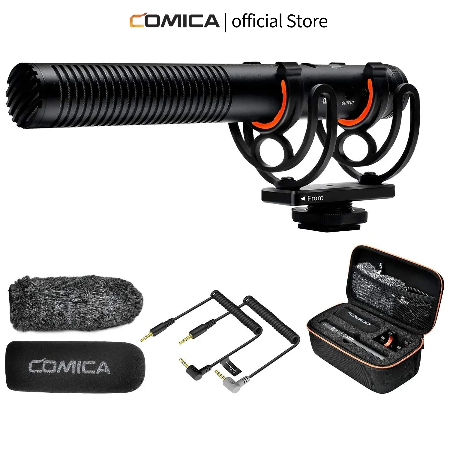 Comica CVM-VM20 Professional Super Cardioid Video Microphone with Shock Mount, Camera Microphone Kit for Smartphone/DSLR Camera/Camcorder, Perfect for Interview/Video Recording