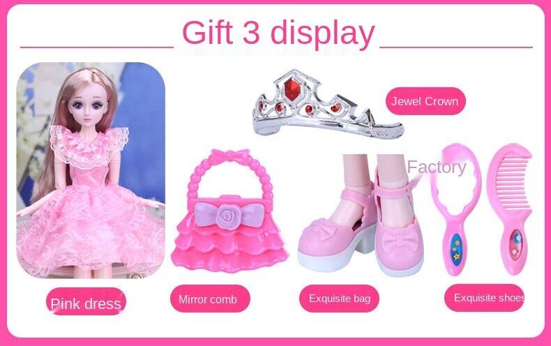 60cm yangyitian Barbie doll queen Princess set single children and girls dressing toys birthday gift