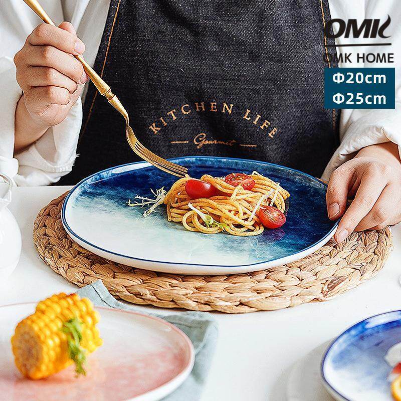 OMK Nordic style ceramic dinner plate 8 inch and 10 inch