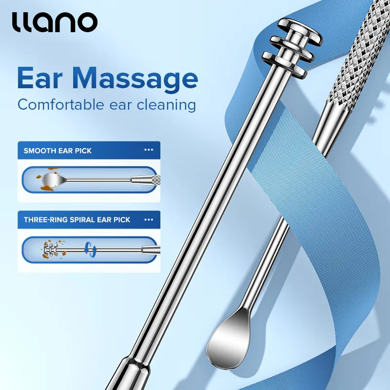 Llano dụng cụ làm sạch tai dụng cụ lấy ráy tai hai đầu dụng cụ lấy ráy tai bằng thép không gỉ dụng cụ lấy ráy tai thiết kế linh hoạt