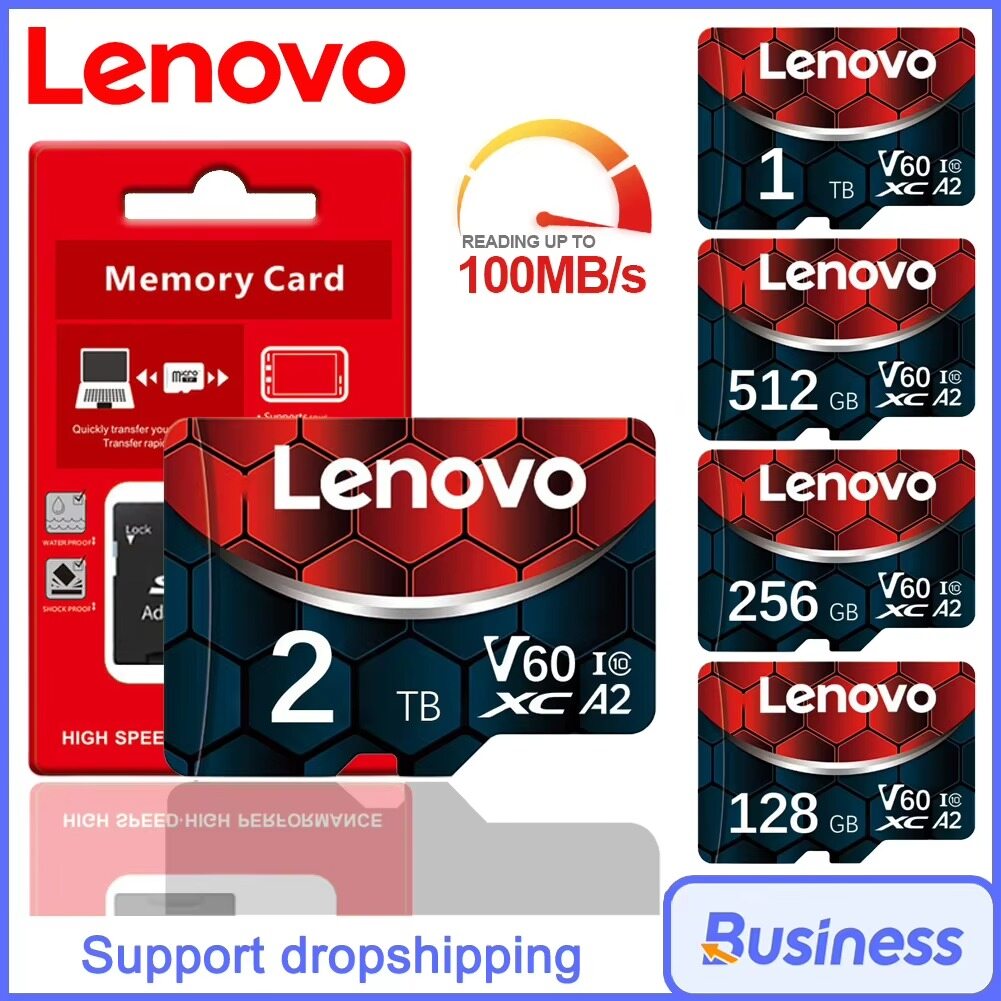 Lenovo Original Micro TF SD Card 2TB 1TB 512GB High Speed Memory Card Class TF Card For Switch Phone Camera PS ราคา 160 บาท*ส่งฟรี