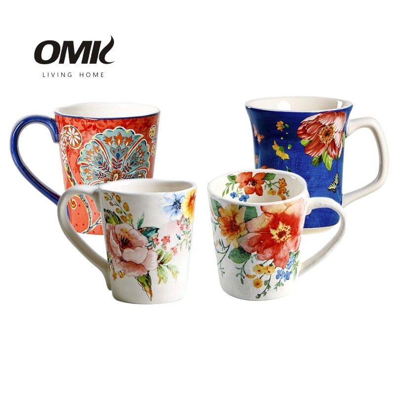 Omk 4 cái Bộ cốc cà phê ca gốm Mỹ