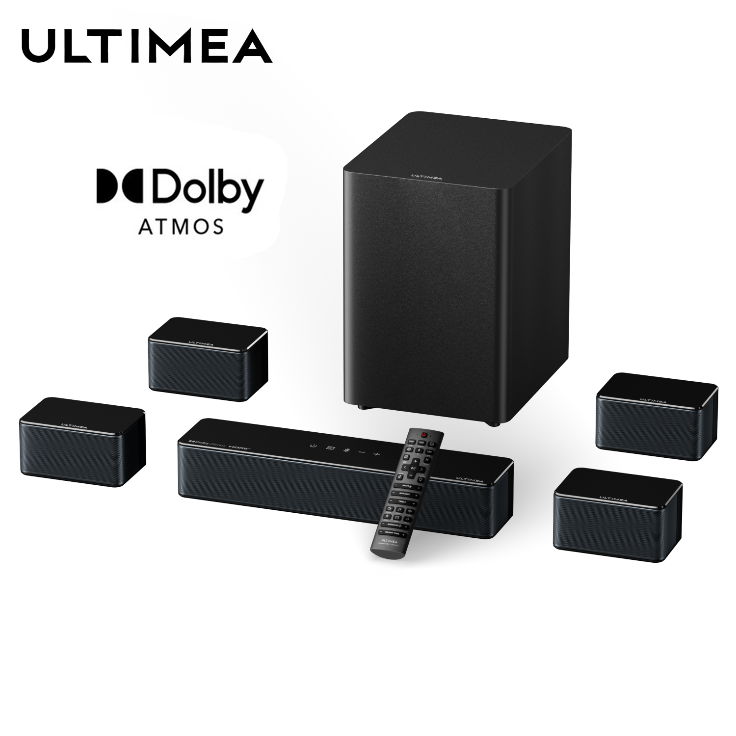 ULTIMEA 7.1ch Soundbar Dolby Audio 500W Soundbar with Subwoofer Bluetooth control 3D Surround Poseidon D80 Boom