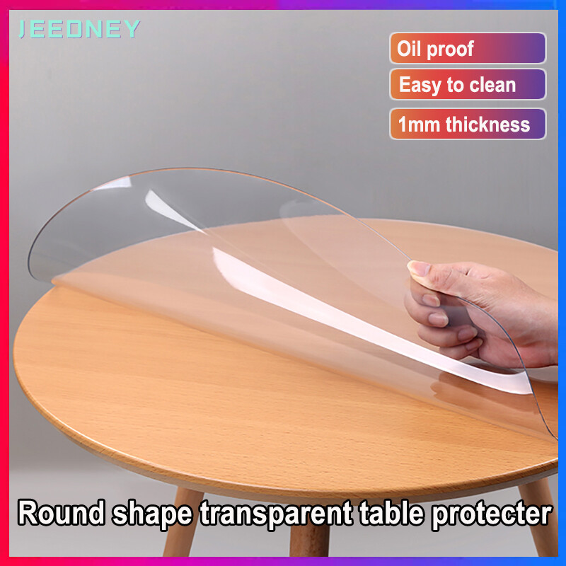 Gambar PVC Round Table Protector Waterproof and Oil Proof Transparent Tablecloth Soft Glass Heat Resistant Plastic Dining Table Cloth Cover Protective Film ?? 1mm 1.5mm 2mm Thick