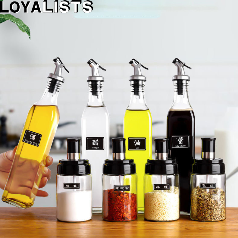 Loyalists lọ gia vị thủy tinh gia dụng nhà bếp lọ dầu lọ gia vị lọ muối lọ đường lọ giấm nước tương bộ lọ gia vị hộp gia vị