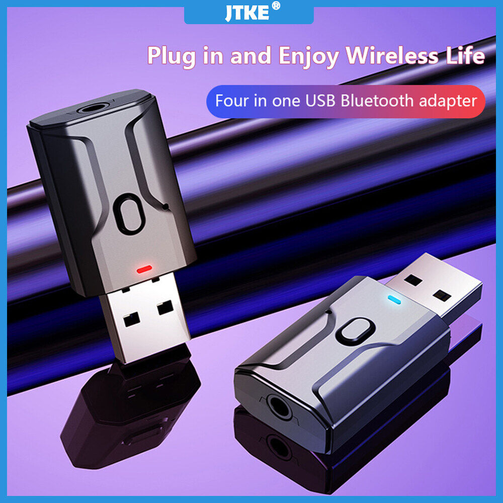 JTKE Bộ Thu Phát Âm Thanh USB Bluetooth 5.0 4 Trong 1 Bộ Chuyển Đổi Âm Nhạc Không Dây Âm Thanh Nổi AUX RCA Giắc Cắm 3.5Mm Mini Cho Xe Hơi Máy Vi Tính