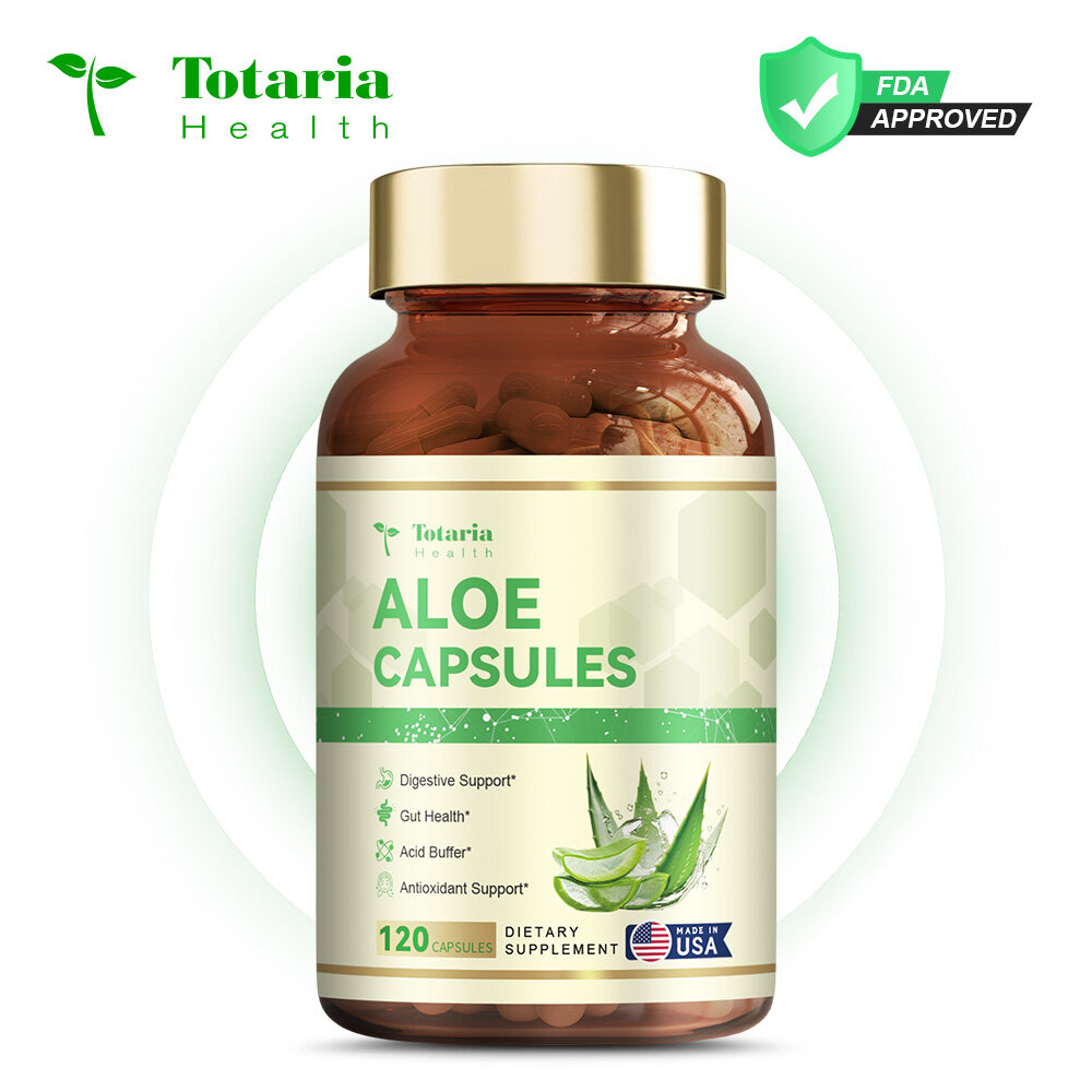 Aloe Vera 1,000mg, 120 viên nang-hỗ trợ sức khỏe đường ruột & Comfort tiêu hóa, đệm axit dạ dày, bổ sung miễn dịch tự nhiên