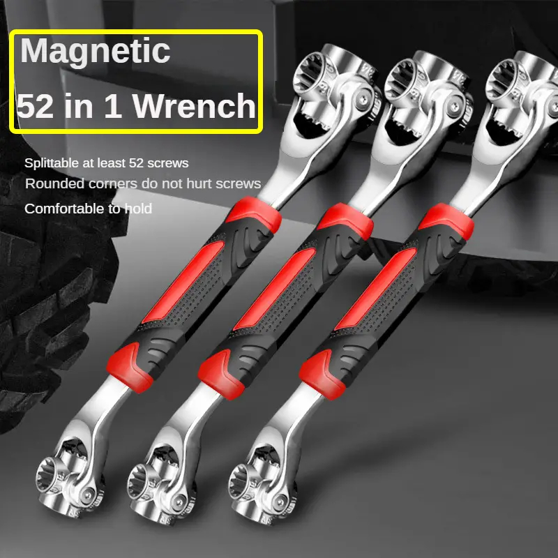 1 cái Ổ cắm cờ lê cờ lê 48/52 trong 1 chìa vặn chung ổ cắm 360 độ xoay đa chức năng cờ lê dụng cụ cầm tay nam châm cờ lê dụng cụ sửa chữa ô tô