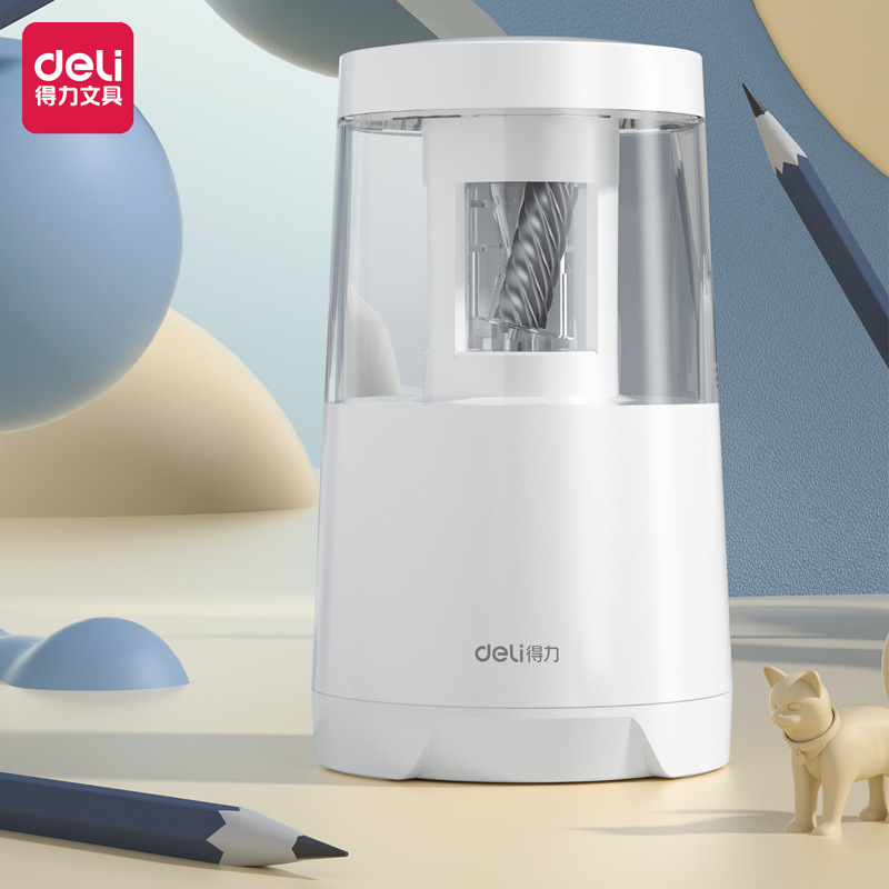 I know Deli Electric Pencil Sharpener Automatic Dual Power Supply for Students - Efficient and Durable Pencil Sharpener