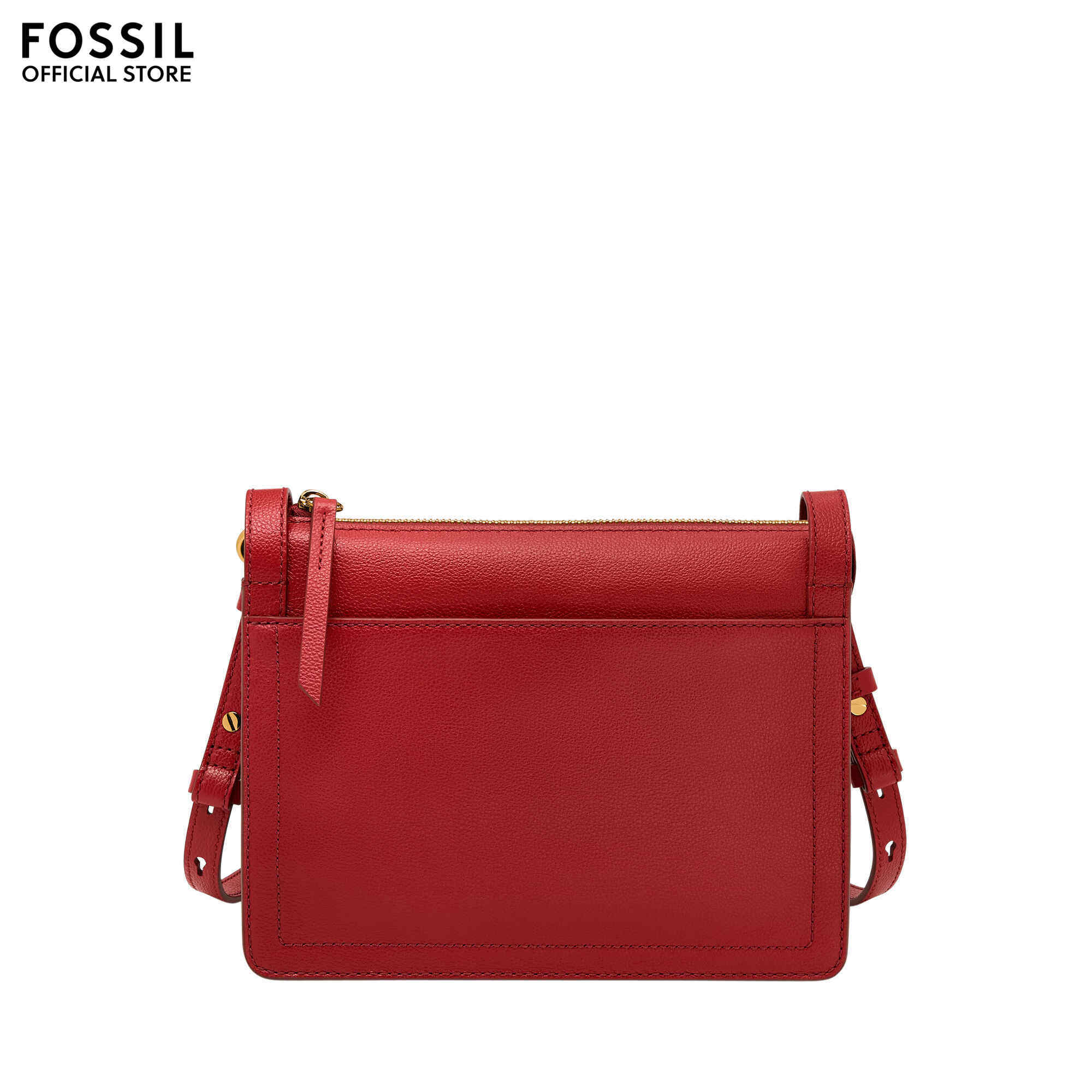 Fossil Women's Jolie Crossbody Bag ZB7716611 Red Leather