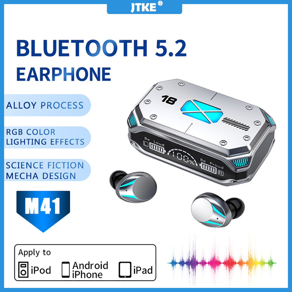 JTKE M41 TWS Tai Nghe Không Dây Bluetooth 5.2 Tai Nghe Tai Nghe Điều Khiển Bằng Cảm Ứng Earbuds Stereo Không Thấm Nước Tai Nghe Kèm Micro