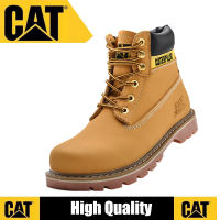 Caterpillar Mens Casual Boots Work Boots travel Hiking Shoes Yellow CAT shoes Work Genuine Leather Boot Shoes large size 45