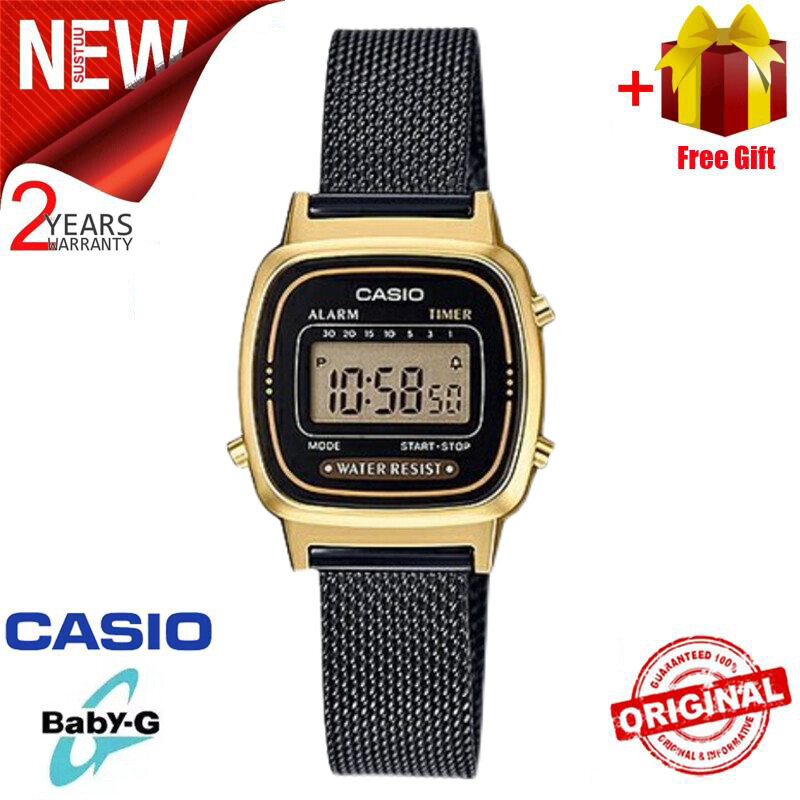 Đồng Hồ Nữ CA$IO LA670WEMB-1 Máy Nhật Siêu Bền Điện Tử Chống Nước Dây Thép Không Gỉ Mặt 24mm- Pin tr