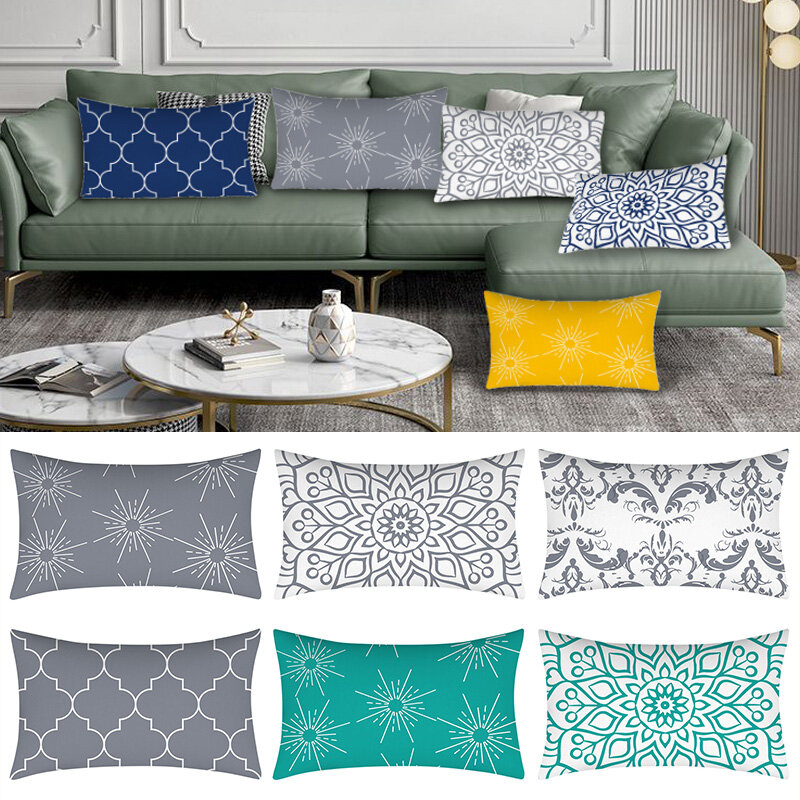 1 chiếc ghế sofa hình chữ nhật vỏ gối hình học bọc gối thắt lưng bảo vệ vỏ Gối trang trí nội thất 30x50cm