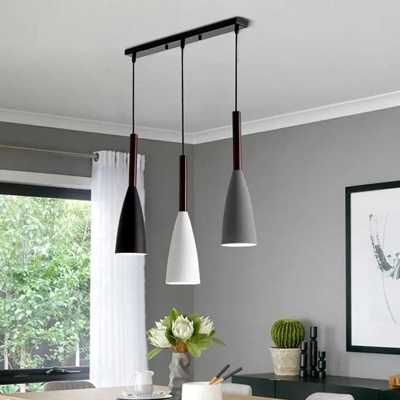 hanging lights over dining table