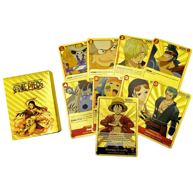 55 cái/hộp Tiếng Anh Anime Nhật Bản Luffy Thẻ Vàng Nami Robin Sanji Ranky Zoro Mô Hình thẻ bài chơi game Đồ Chơi Cho Trẻ Em Bộ Sưu Tập