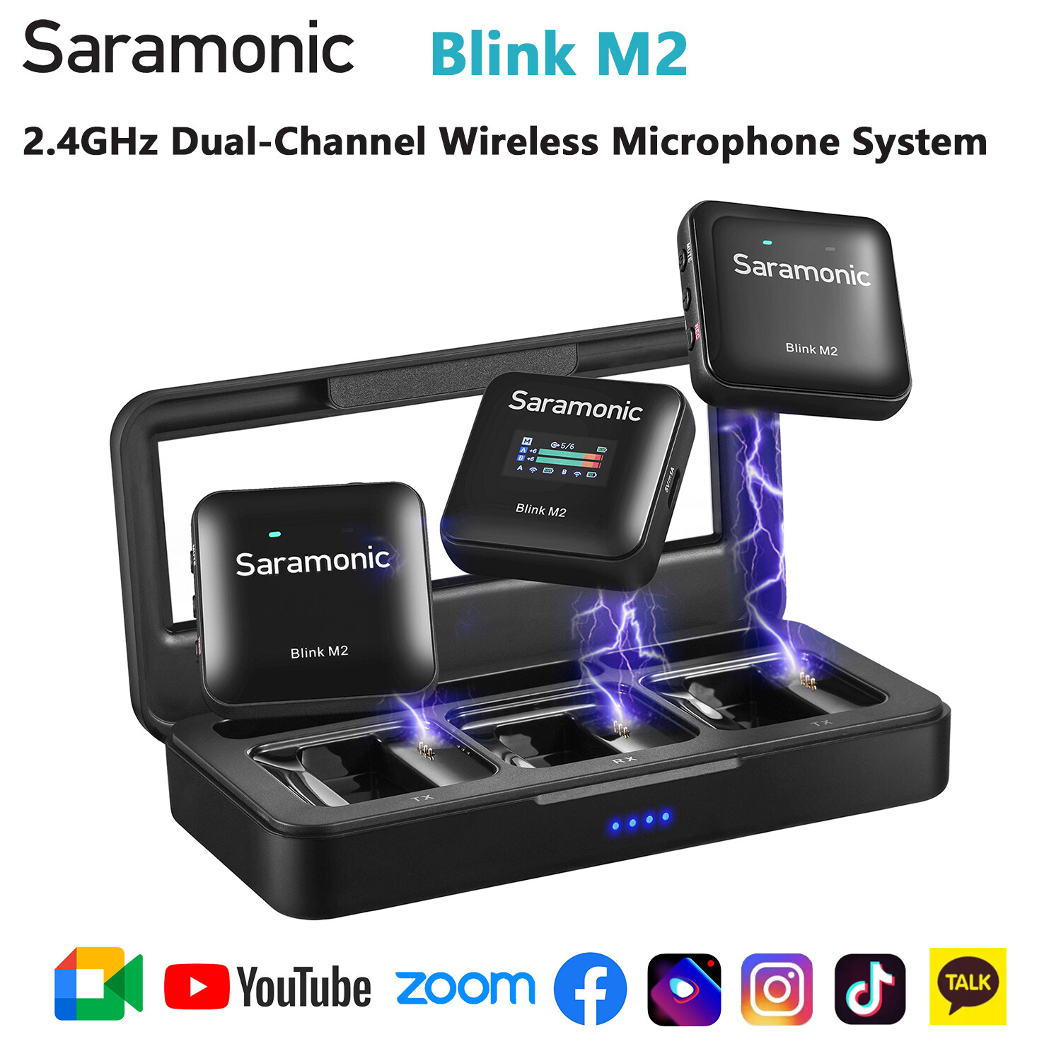 Saramonic Blink M2 8G onboard ghi âm Micro dây chuyền không dây với sạc