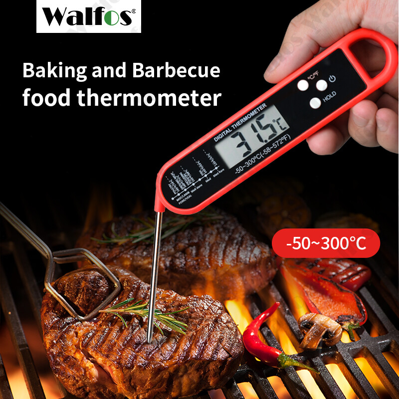 Sinraoee Digital Food Thermometer Foldable Probe Meat Steak BBQ