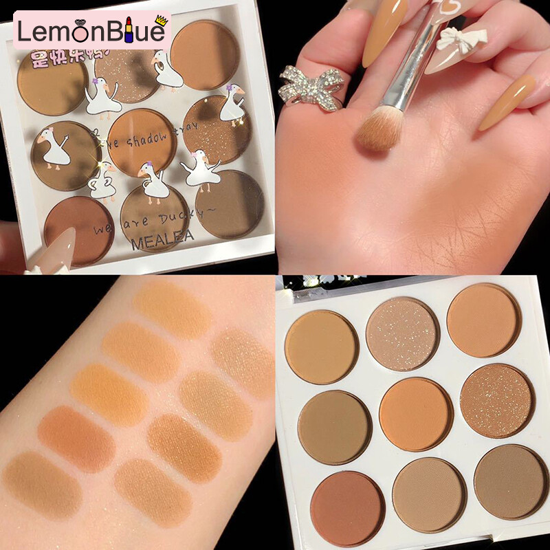 Gambar 9 Colors Eyeshadow Palette Matte Shimmering Naturally Long Lasting No Smudging eye makeup Eyeshadow Palette 9 Colors Matte Shimmering fashionable