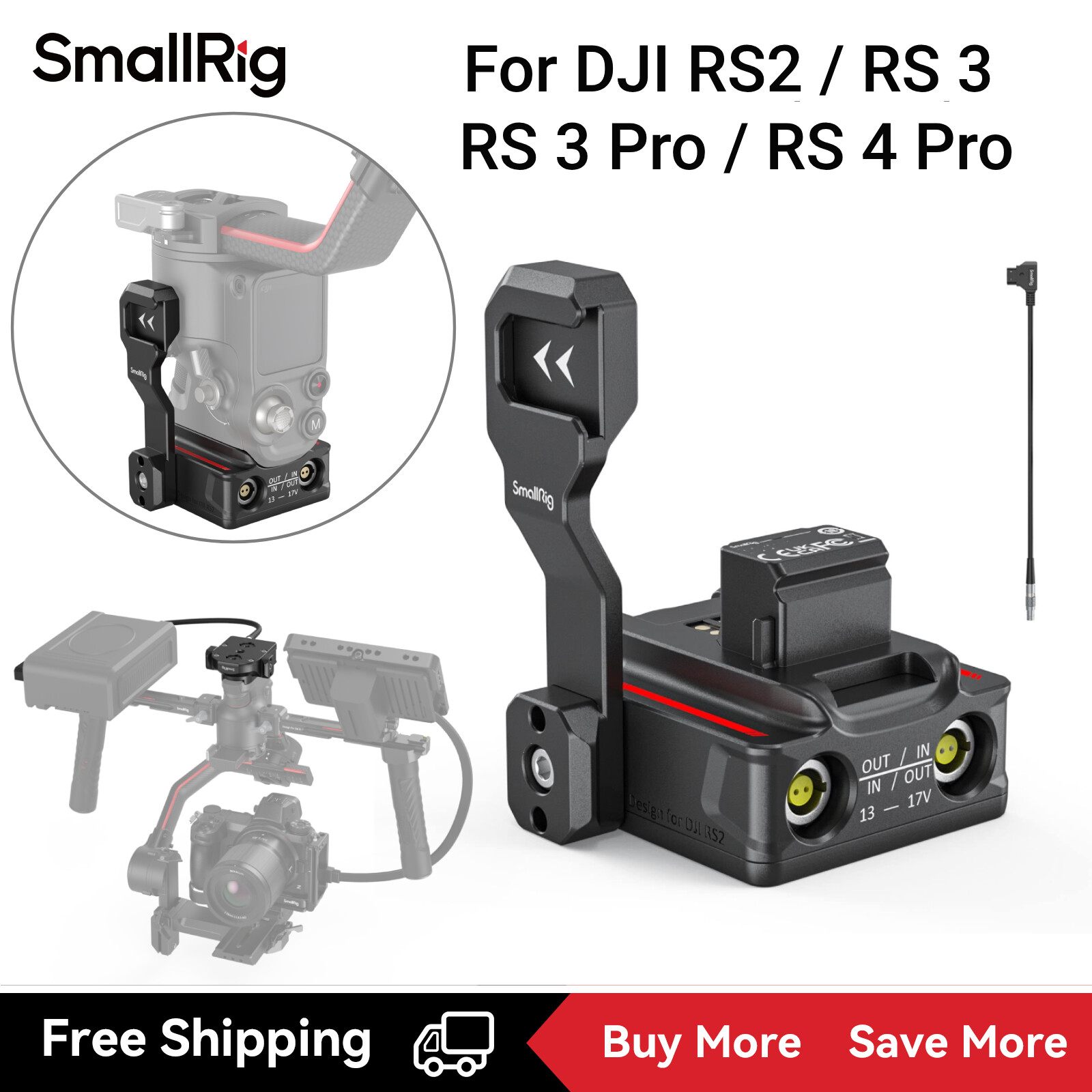 Smallrig miếng đế cấp điện cho dji rs2/rs 3 / rs 3 pro / rs 4 pro gimbal 3252