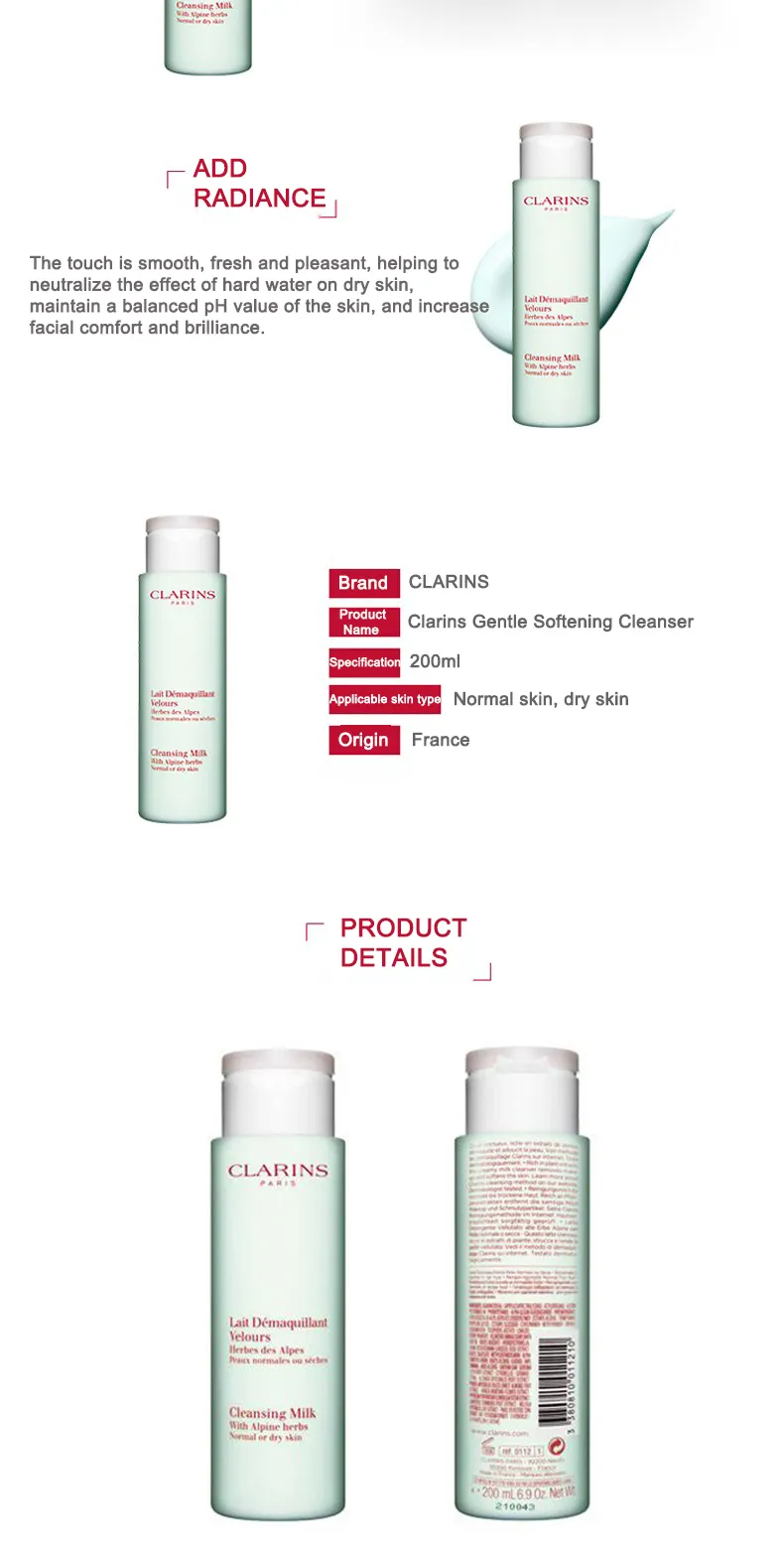 clarins alpine cleanser 400ml