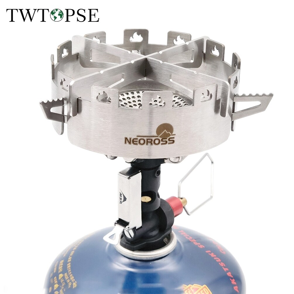 Gambar TWTOPSE Camping Hiking Stove Bracket Windproof Ring For MSR Small Rocket Fire Maple FMS 103 Three claw Gas Stove Stainless Steel
