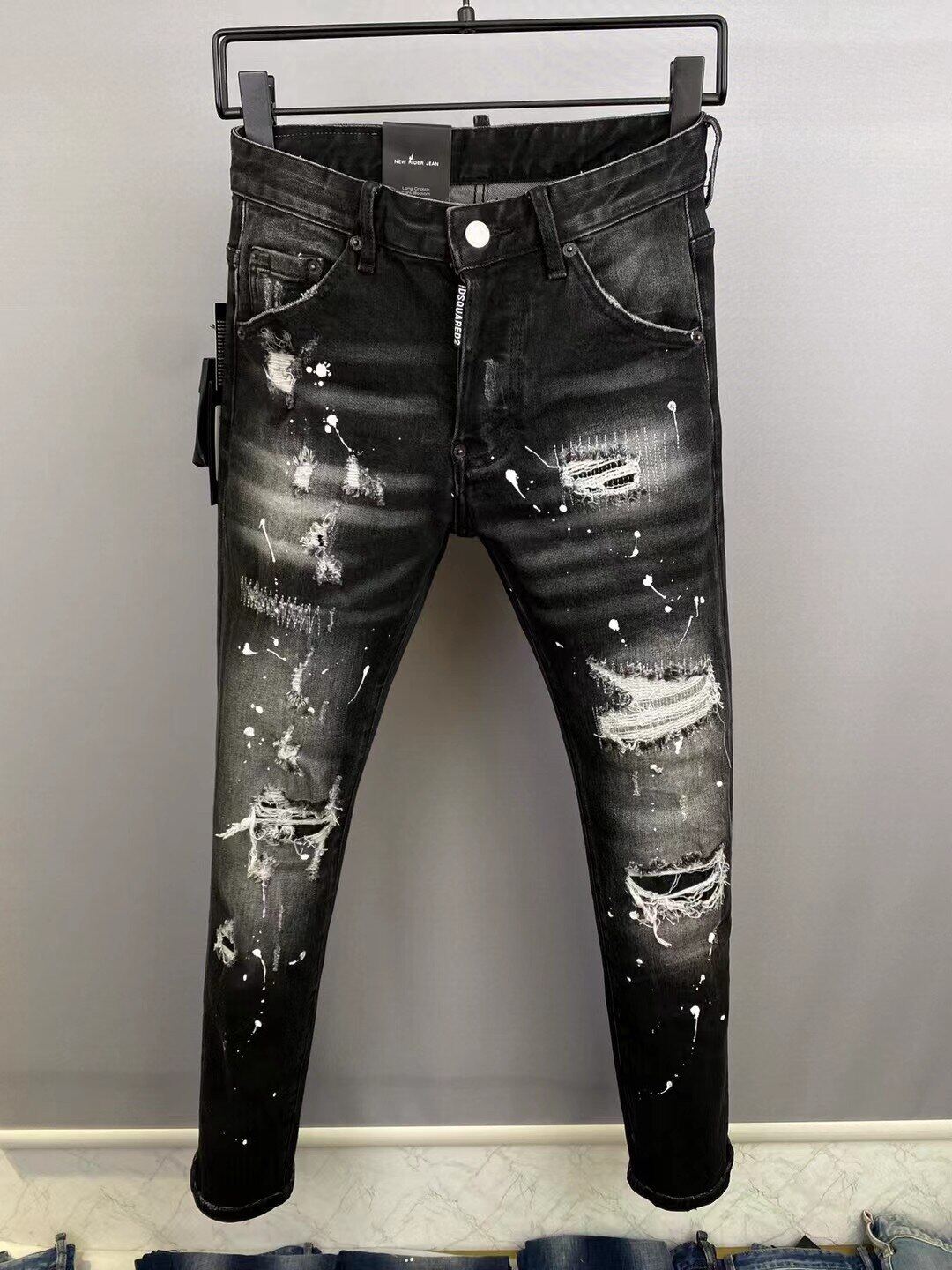 Jean Shorts Ioffer Dsquared Jeans Zipper Designer Chains Denim