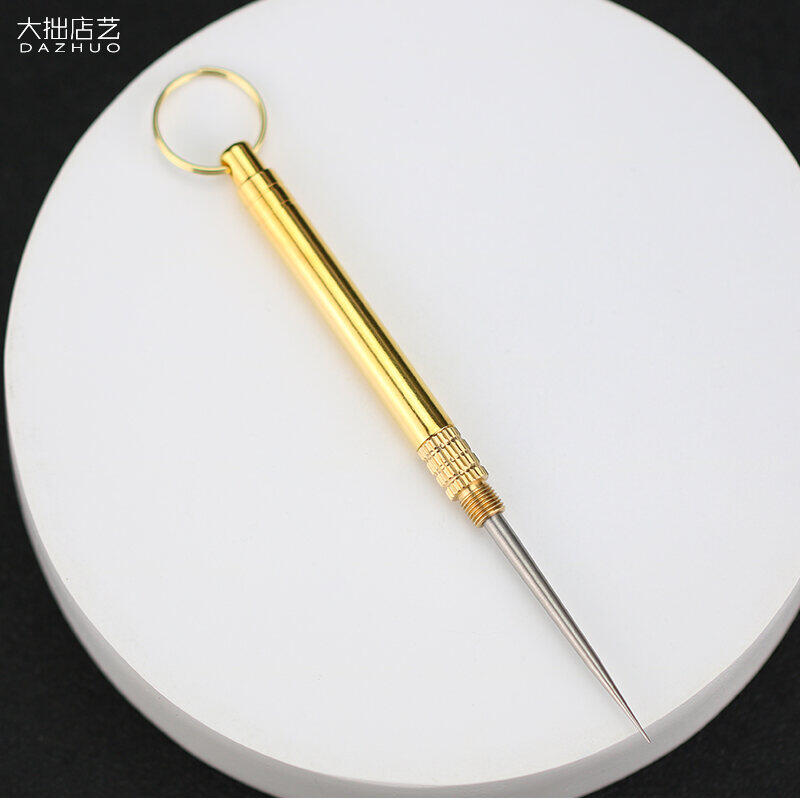 Kim Loại Đồng Nguyên Chất Ốc Vít Nhất Thể Sáng Tạo Tăm Xỉa Răng Xách Tay Móc Chìa Khóa Móc Treo Đa Chức Năng Dĩa Ăn Trái Cây