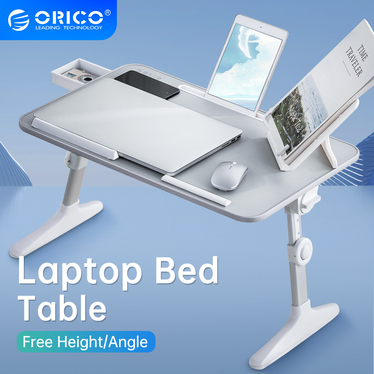 Orico bàn máy tính xách tay có thể điều chỉnh bàn học giường đứng khay máy tính xách tay có thể gập lại giá đỡ máy tính xách tay có ngăn kéo lưu trữ