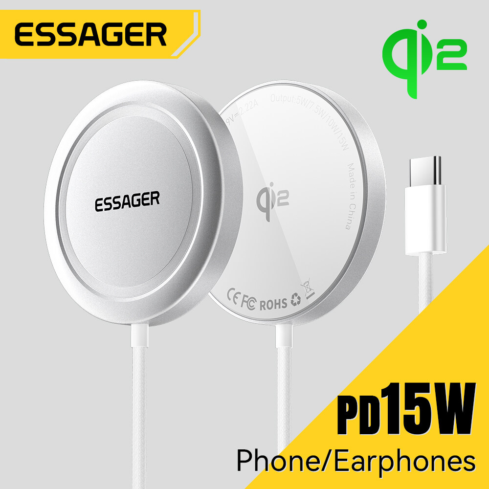 Essager qi2 pd15w sạc không dây sạc nhanh loại di động C thiết bị sạc không dây cho Iphone 15/14/13/